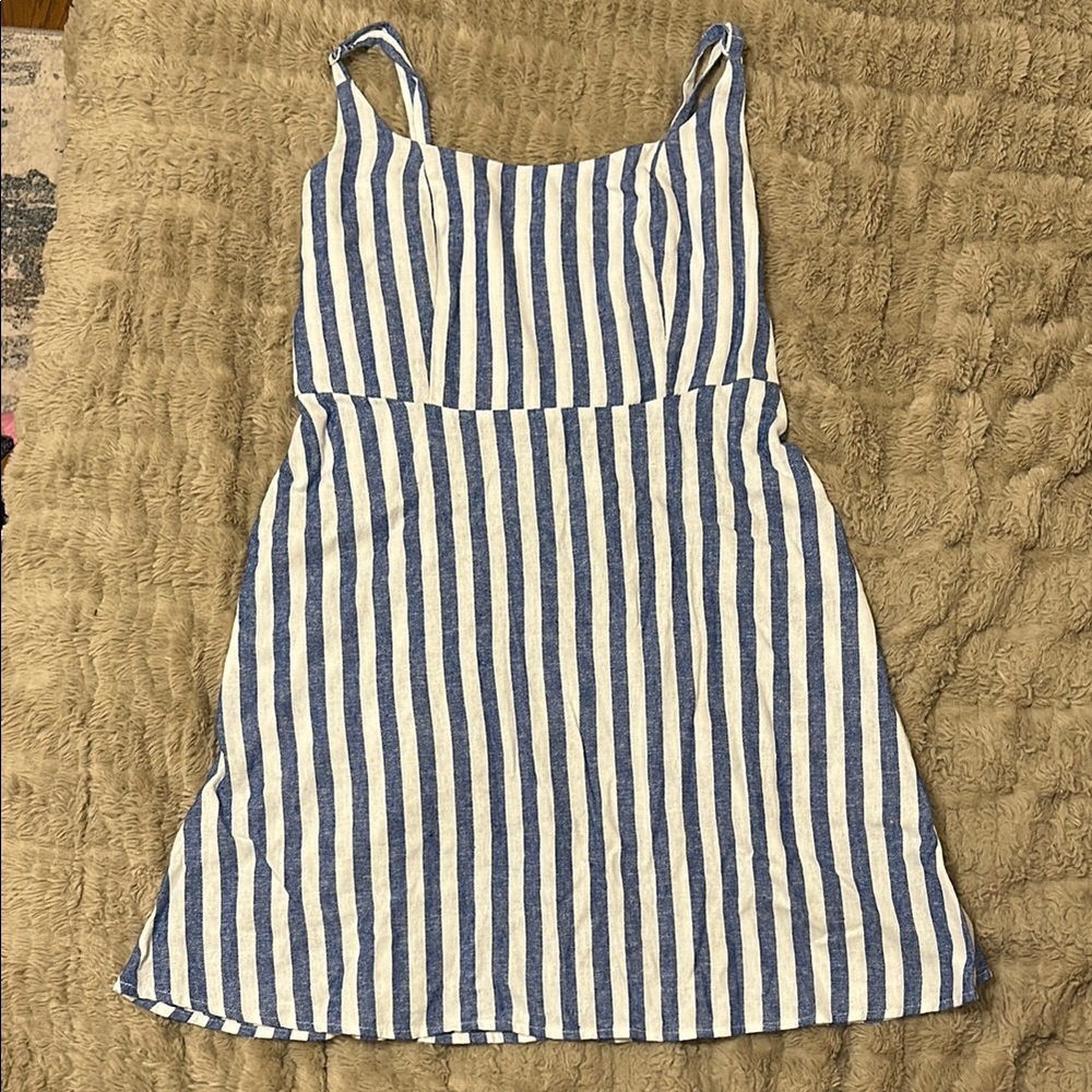 Old Navy Blue and White Waffle Knit